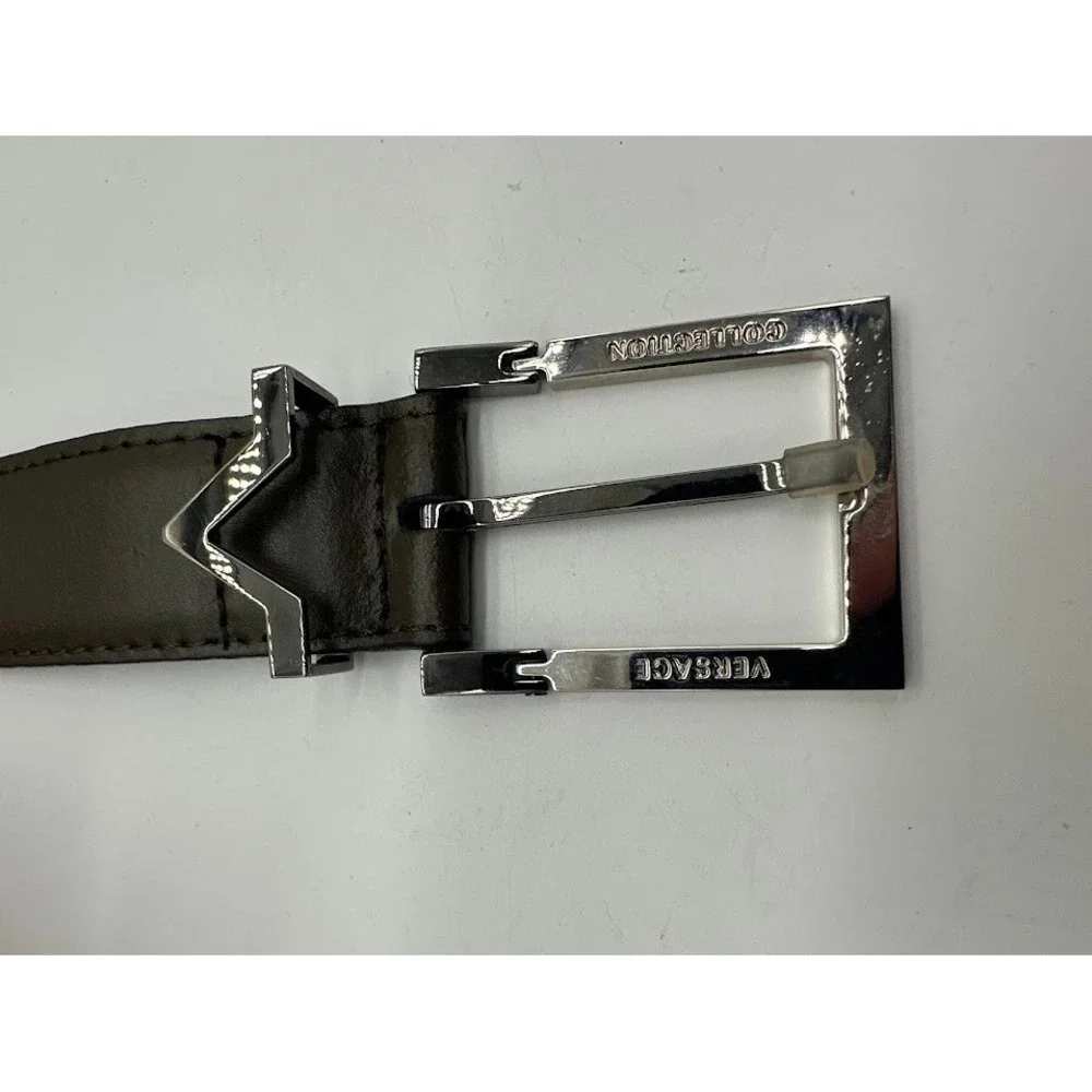 Versace Collection Mens‎ Dark Brown Leather Belt Size 38 95/110 Made in Italy